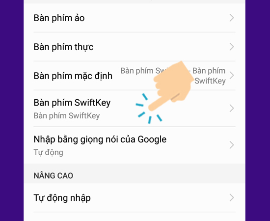 Vào Bàn phím SwiftKey