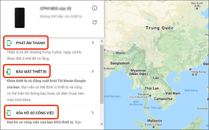 Chọn 1 trong 3 lựa chọn để tìm thiết bị