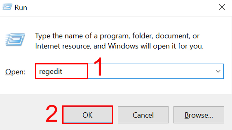 Khởi chạy Regedit