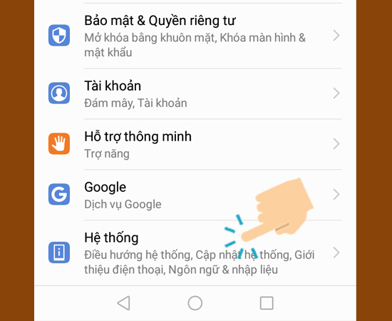vào Hệ thống