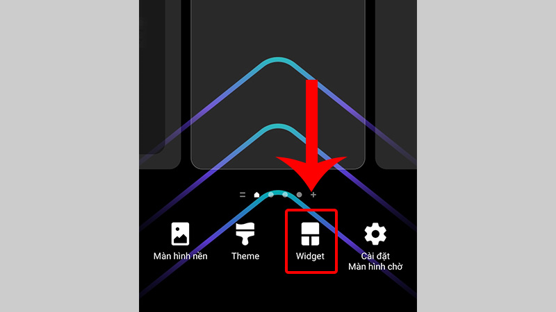 Chọn tiện ích Widget