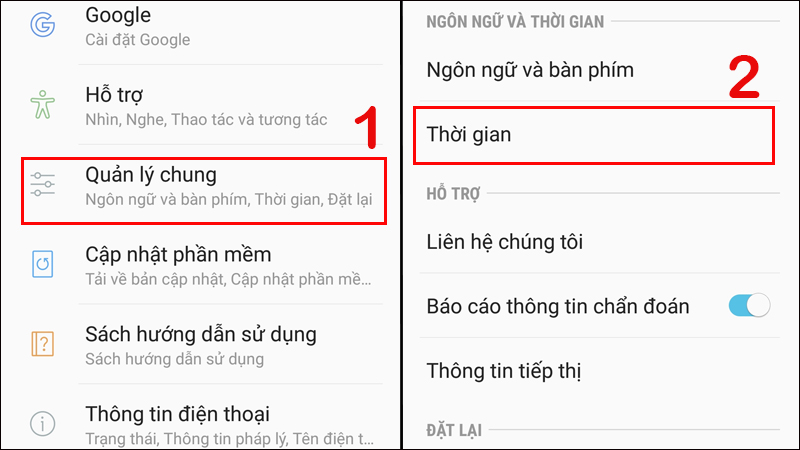 Cài đặt giờ trên màn hình điện thoại Samsung