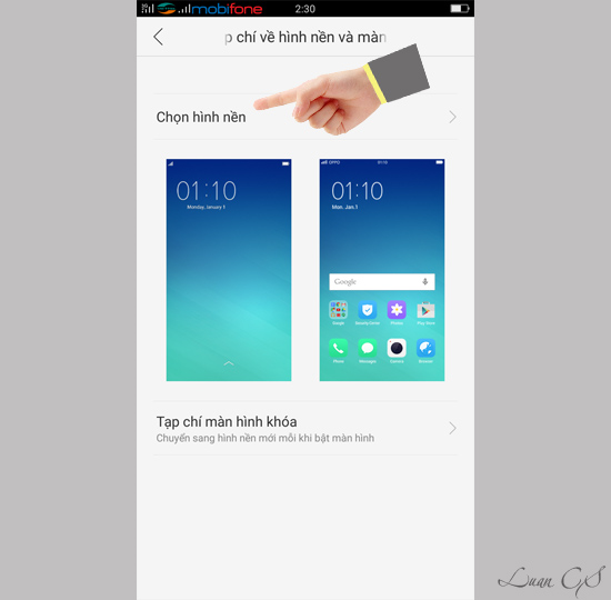 Bạn vào chọn hình nền
