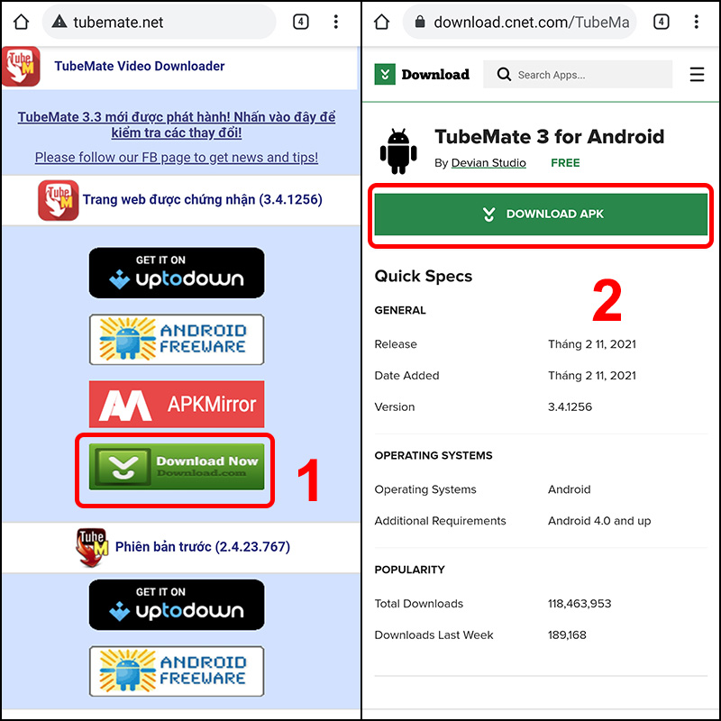 Cách tải Tubemate Video Downloader về điện thoại
