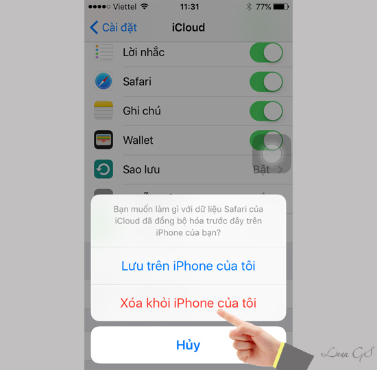 Xóa hoặc lưu dữ liệu được đồng hóa trên iCloud