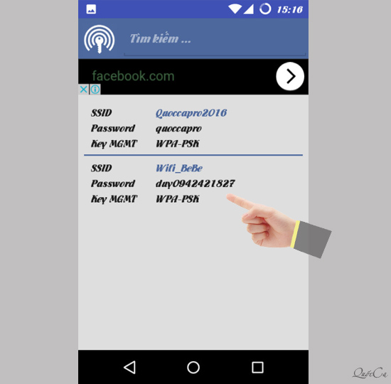 Danh sách các wifi đã lưu