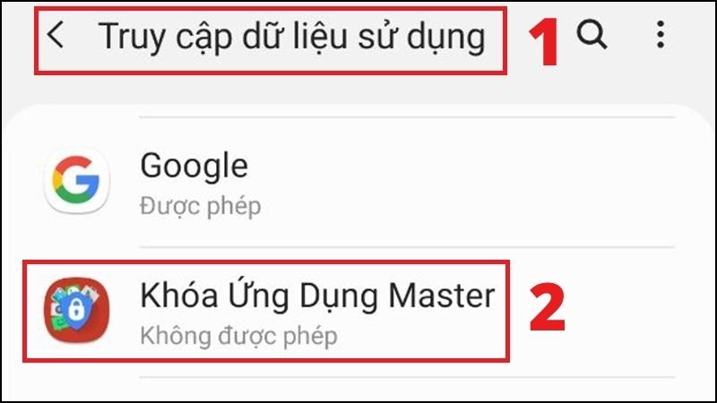 Thao tác tiến hành cho phép truy cập