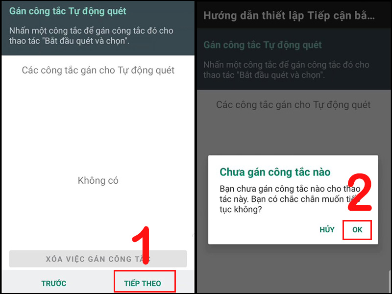 Nhấn TIẾP THEO và nhấn OK