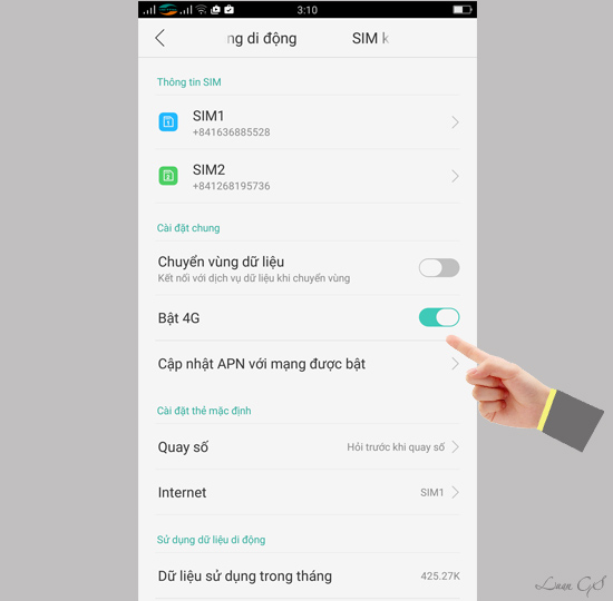 Bật 4G