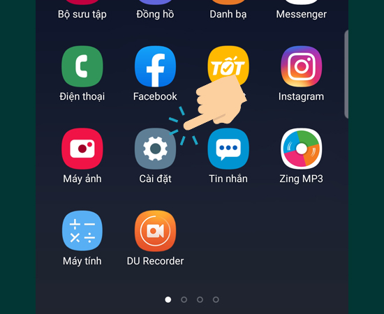 vào Cài đặt