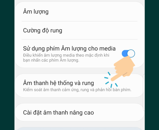  vào Âm thanh hệ thống và rung