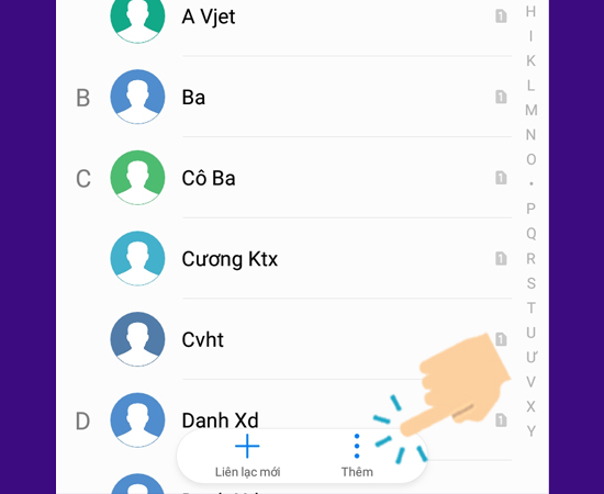 vào icon ba chấm