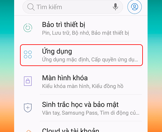 Chọn Ứng dụng