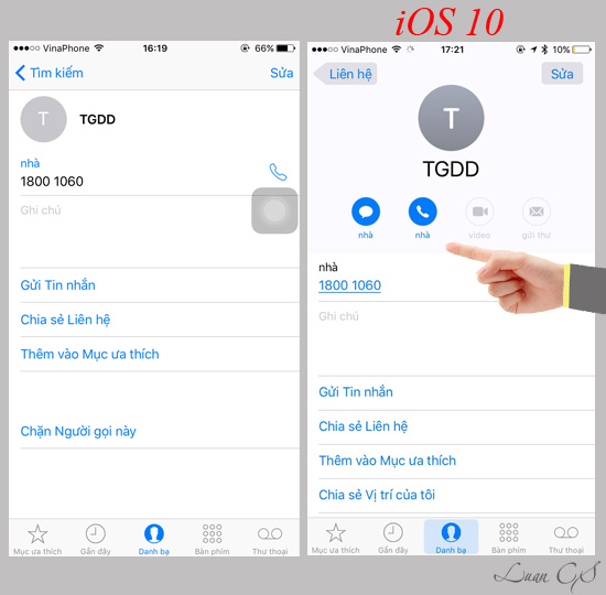 Chi tiết liên lạc được thay đổi