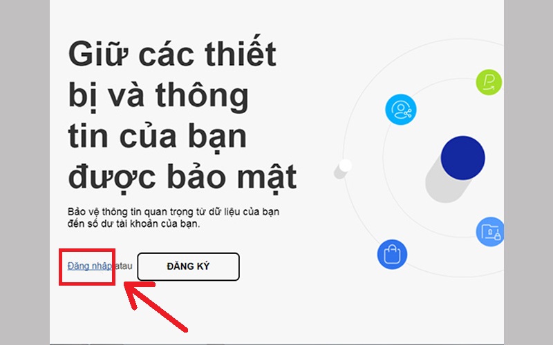 Bấm chọn Đăng nhập tại giao diện website Samsung