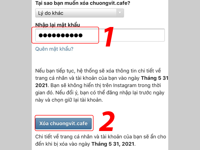 Hướng dẫn xoá tài khoản Instagram