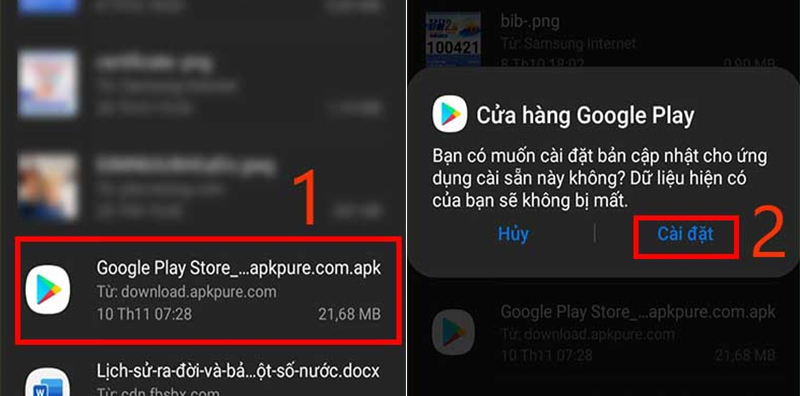 Cài đặt CH Play trên điện thoại Android