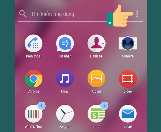 Bước 1: Tại giao diện ứng dụng, các bạn chọn biểu tượng 3 chấm.