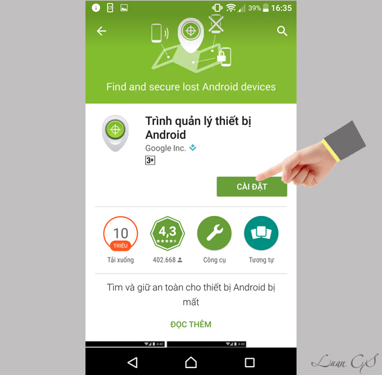 Tải ứng dụng trình quản lý Android
