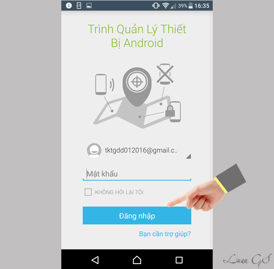 Đăng nhập tài khoản google