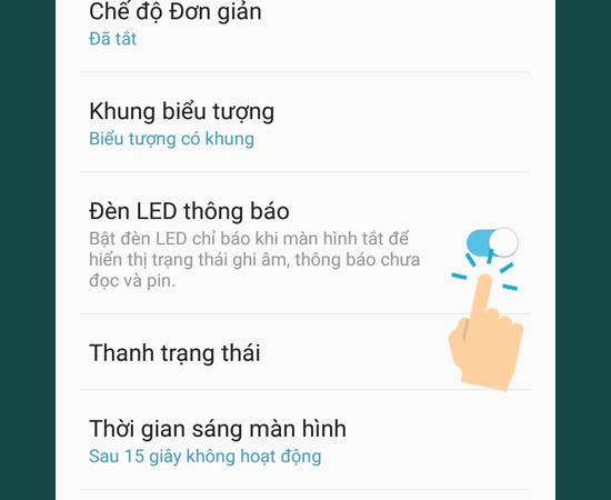 Bước 3: Sau khi thực hiện bước 2 bạn sẽ thấy Đèn LED thông báo và hãy bật nó lên