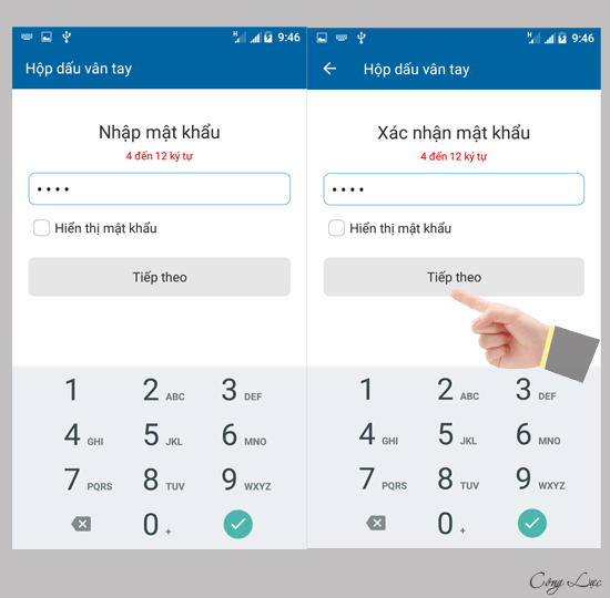 Thiết lập mật khẩu
