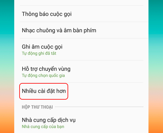 Chọn Nhiều cài đặt hơn