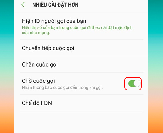 Bật Chờ cuộc gọi