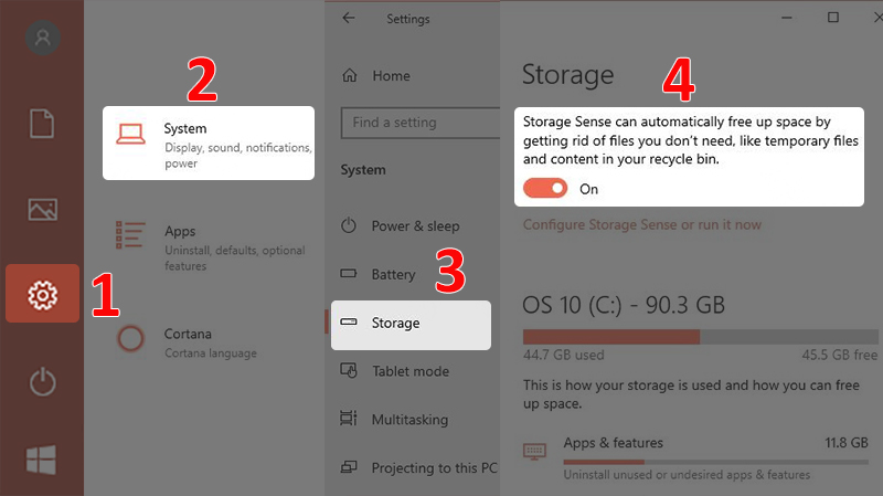 Dọn dẹp rác máy tính bằng tính năng Storage Sense