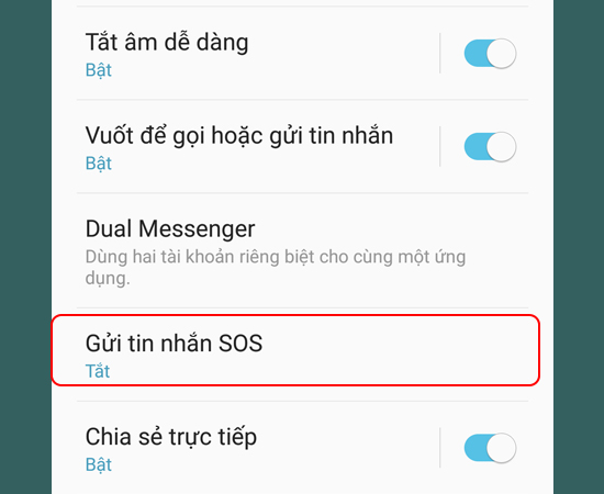 Bước 2: Tiếp theo chọn Gửi tin nhắn SOS.