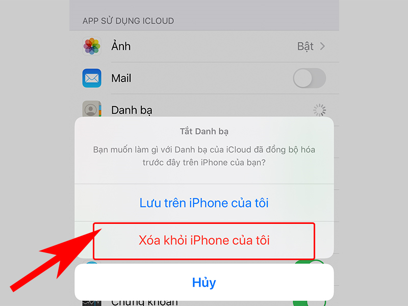 Chọn Xóa khỏi iPhone của tôi