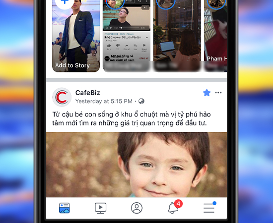 mở ứng dụng facebook