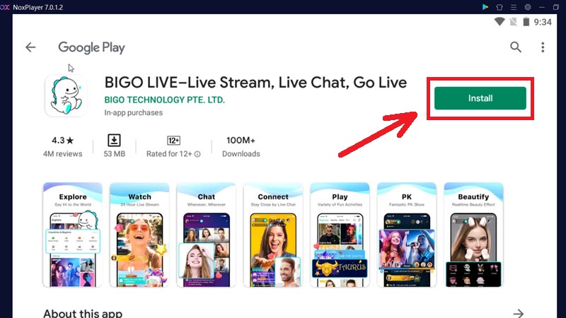 Tìm và cài đặt Bigo Live trên NoxPlayer