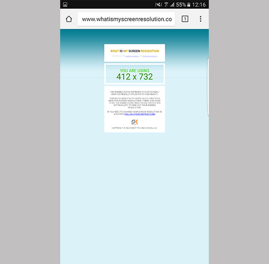 Mở trình duyệt internet truy cập www.whatismyscreenresolution.com/ xem độ phân giải sau khi đã thay đổi