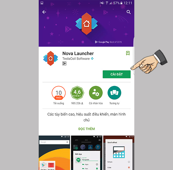 Tải ứng dụng Nova Launcher