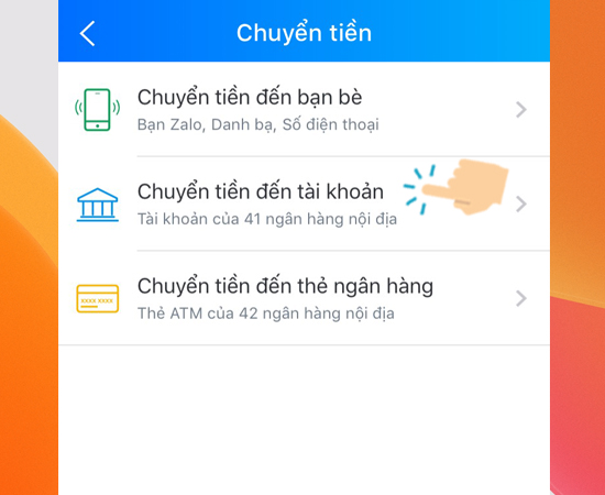 Tính năng chuyển tiền cũng rất đa dạng, bạn có thể chuyển tiền đến bạn bè từ danh bạ, zalo hay đến các tài khoản ngân hàng khác.