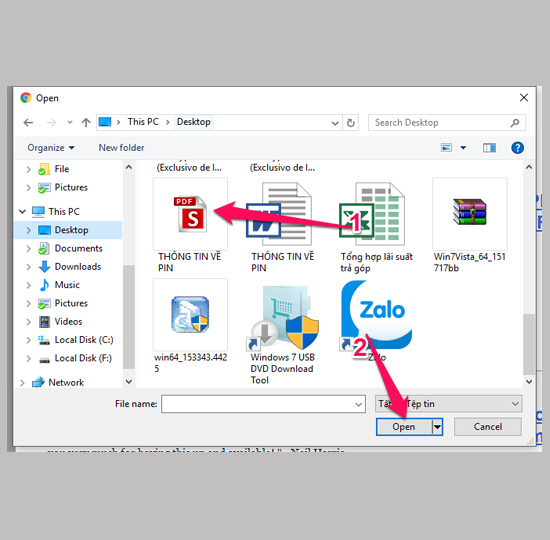Chọn file muốn chuyển đổi