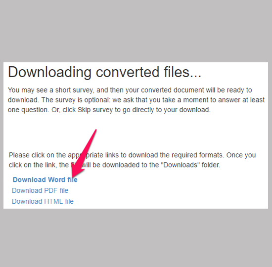 Chọn Download Word file