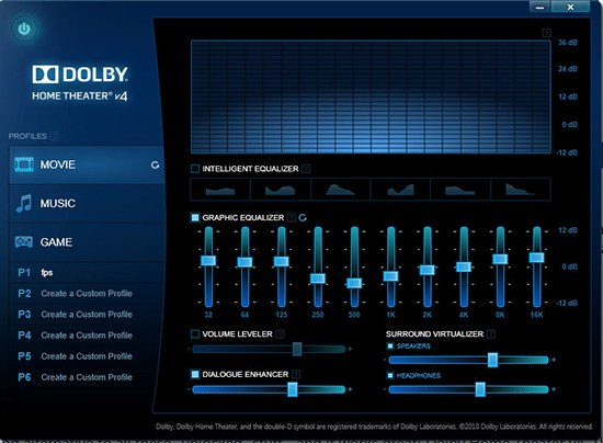 giao dien tuy chinh cua dolby home theater