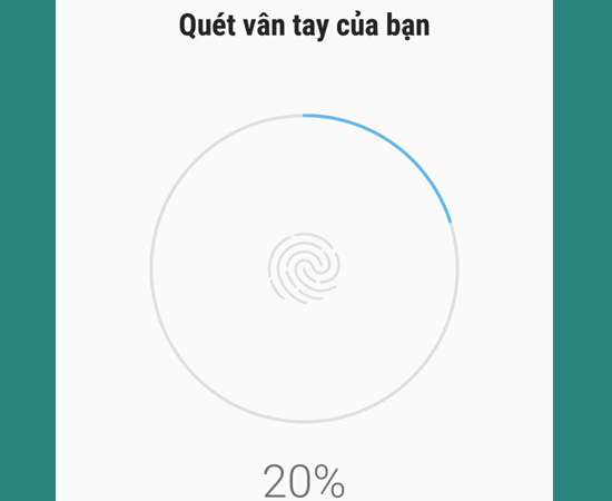 Bước 6: Cuối cùng bạn hãy quét vân tay bằng cách đặt ngón tay lên nút home rồi nhấc lên cho đến khi máy báo thành công và bấm Hoàn tất là xong.