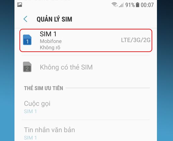 Bước 4: Bạn chọn SIM muốn cài đặt.