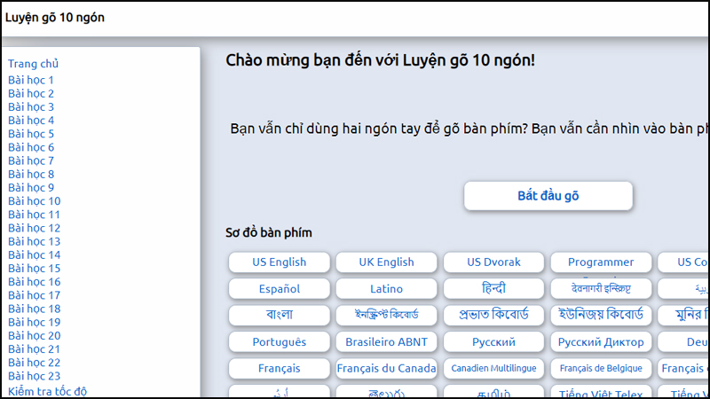 Luyện tập đánh máy bằng mười ngón tay