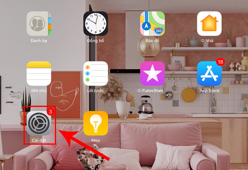 Truy cập vào Cài đặt trên iPad của bạn