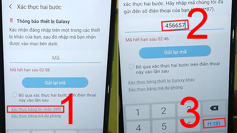 Nhập mã xác thực