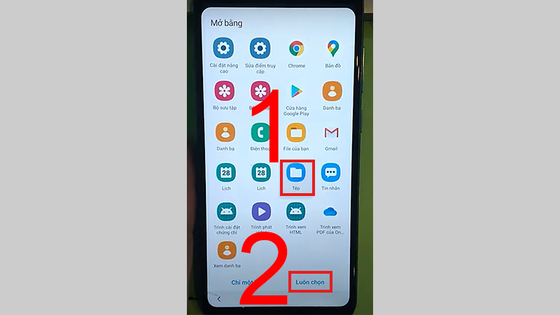 Mở ứng dụng bằng Tệp