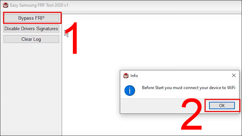 Click vào Bypass FRP