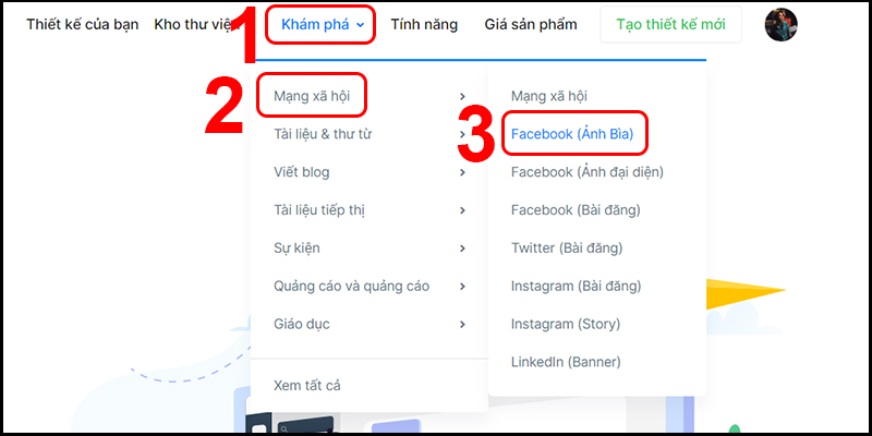 Tạo ảnh bìa Facebook