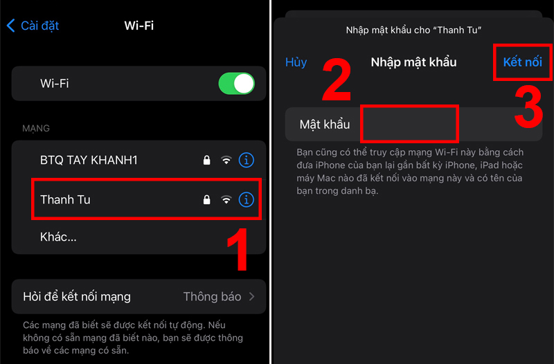 Thực hiện kết nối WiFi