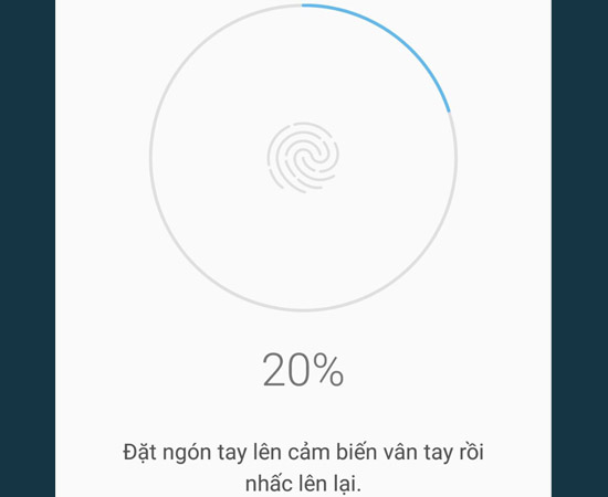 Bước 5: Thiết lập bảo mật vân tay theo hướng dẫn và hoàn tất thiết lập.