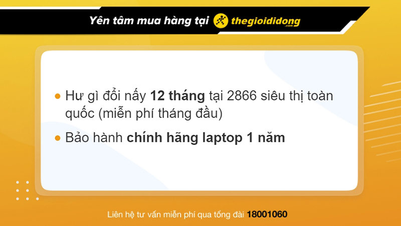 Chính sách bảo hành laptop xoay, gập 360 độ tại Thế Giới Di Động